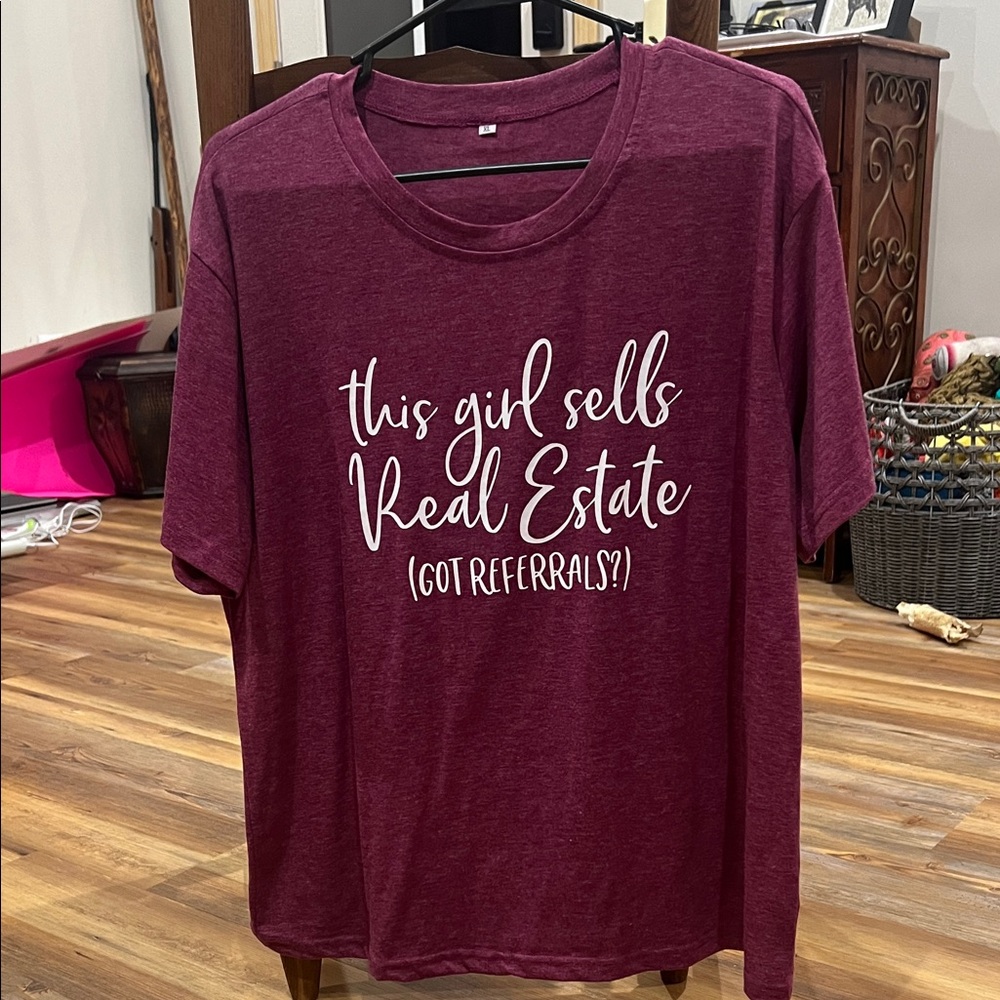 Maroon Real Estate Graphic T-Shirt
